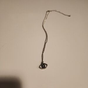 Elegant Silver Pendant Necklace Evil Eye